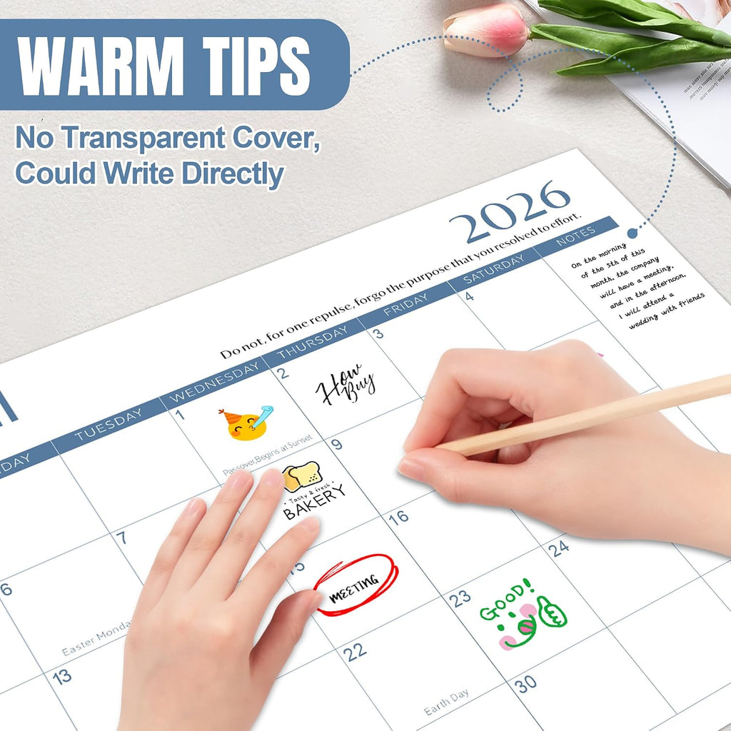 Desk Calendar 2026-2027 with Desktop Mat,22x17'' Large Desktop Pad Calendar | 18 Month Desk Calendar 2027, Use from July 2026 to Dec 2027, Simplified Monthly Calendar Perfect for Home School and Office