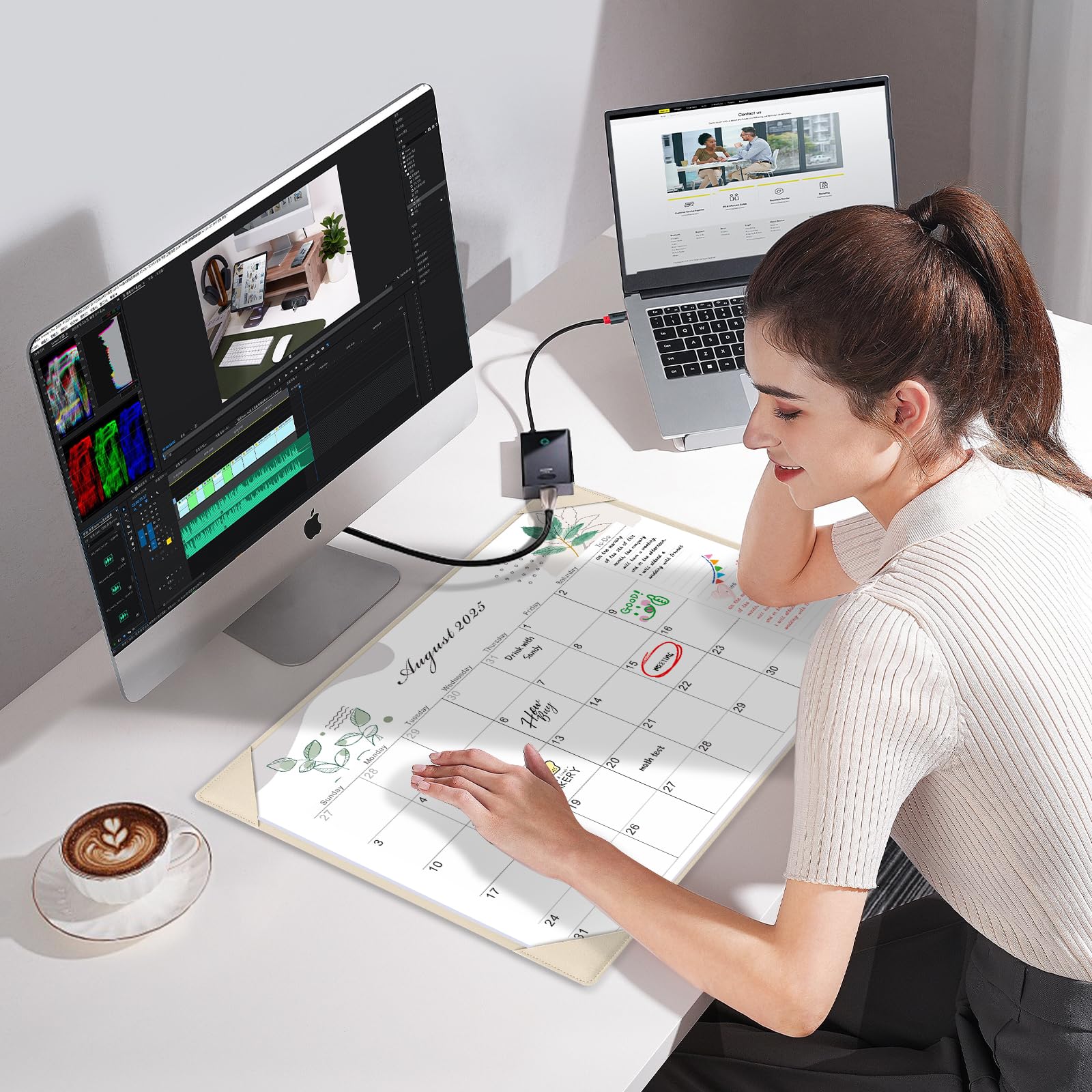 Desk Calendar 2026-2027 with Desktop Mat,22x17'' Large Desktop Pad Calendar | 18 Month Desk Calendar 2027, Use from July 2026 to Dec 2027, Simplified Monthly Calendar Perfect for Home School and Office