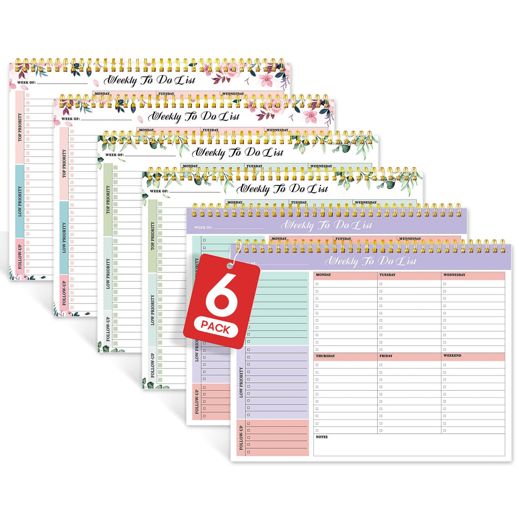 Taja Weekly To Do List Notepad, Undated Weekly Planner Pad, 8.5" x 11" | Large Desk Planner, Weekly Task Planning, College School Supplies, for Home and Office, 52 Sheets, Violet Dream