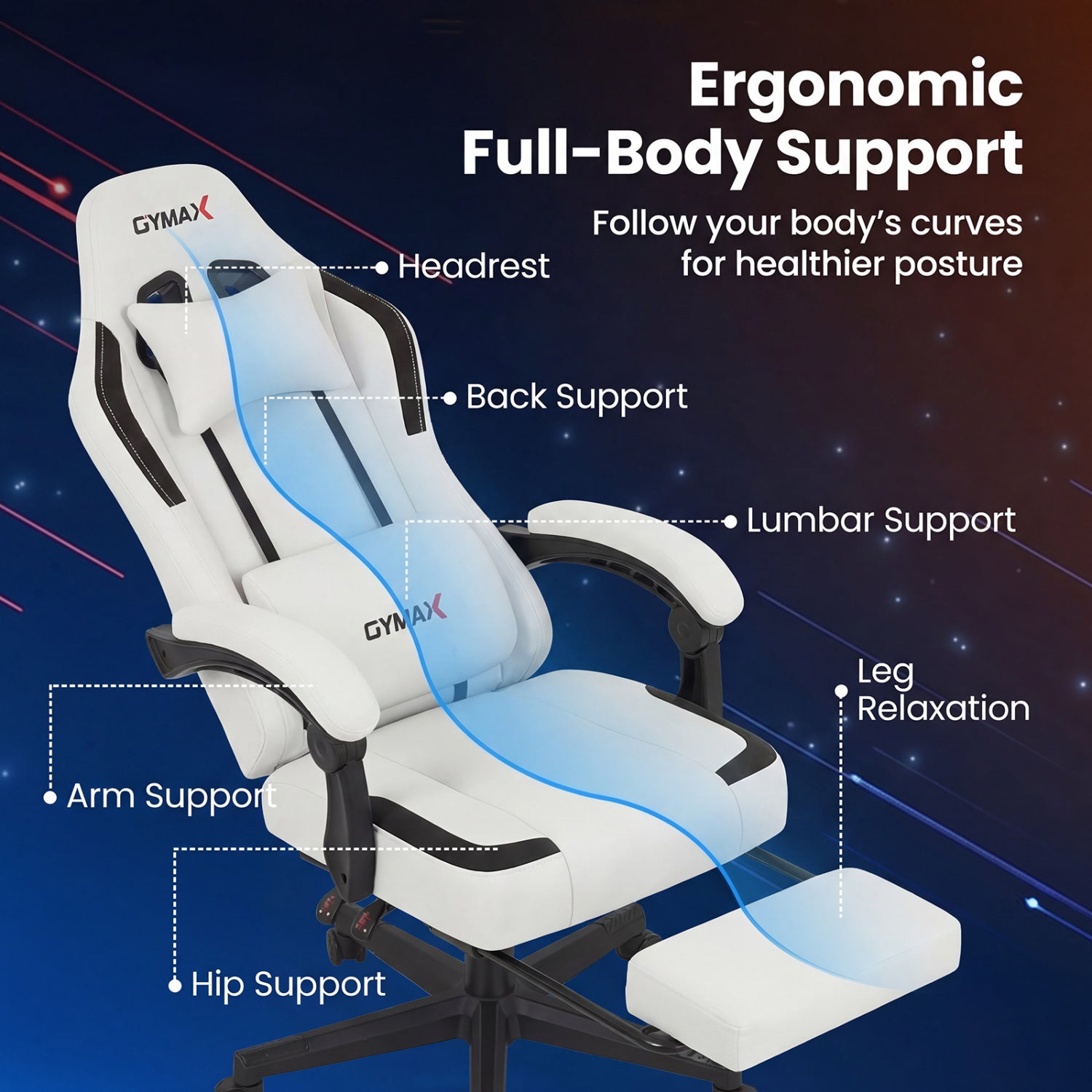 Ergonomic Gaming & Office Chair with Headrest