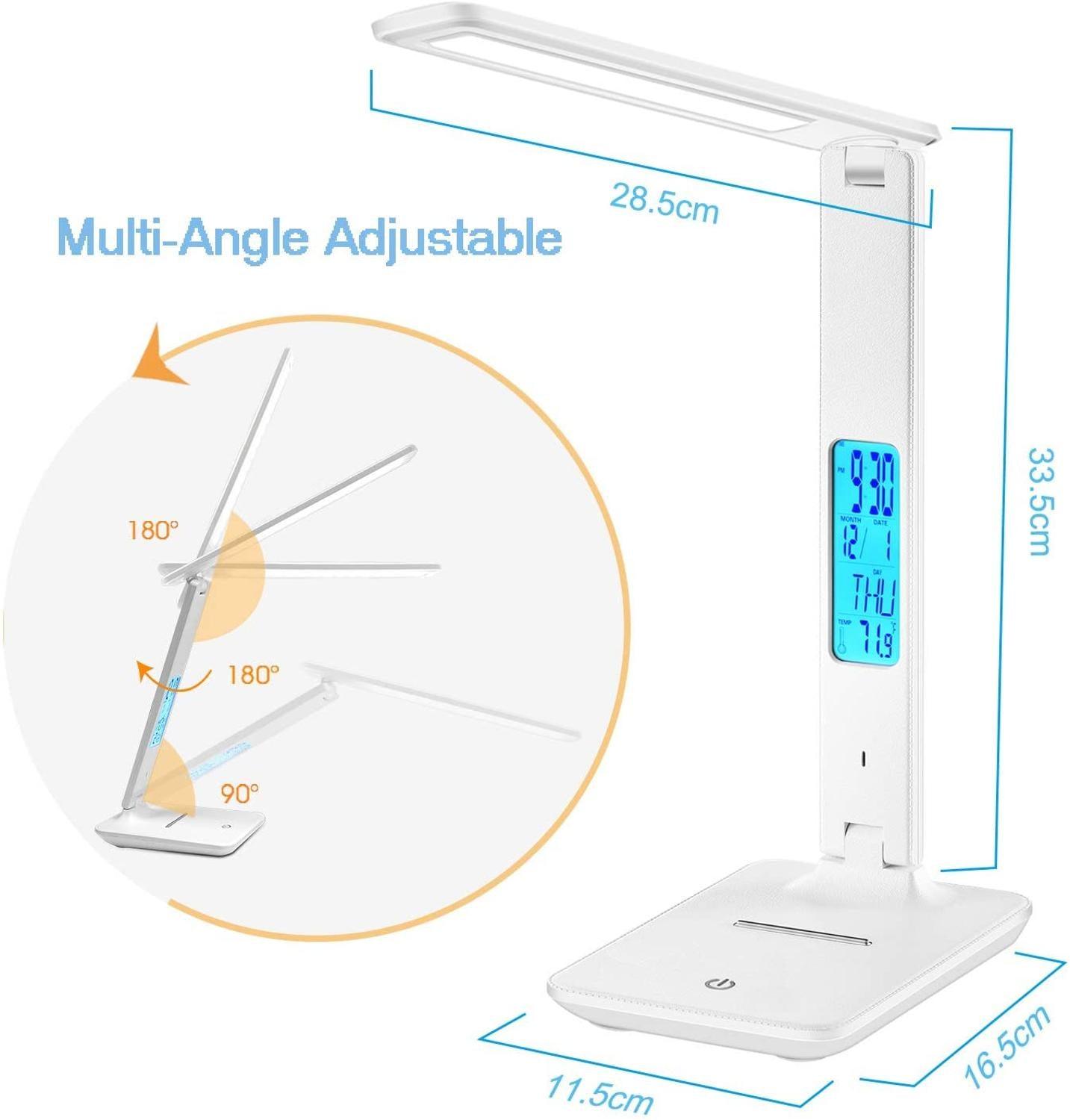 Smart Desk Lamp with Clock, Calendar & Alarm