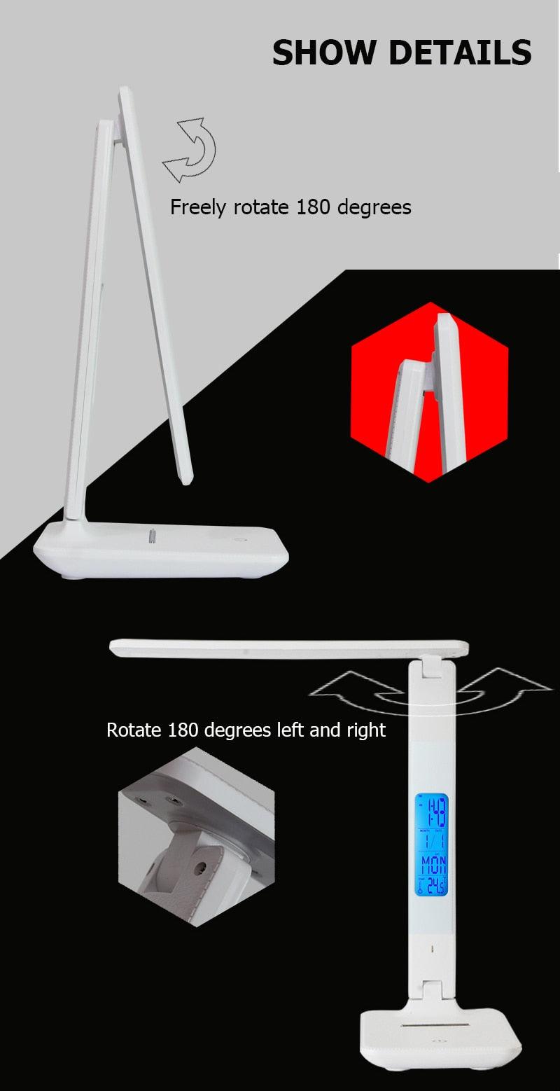 Smart Desk Lamp with Clock, Calendar & Alarm