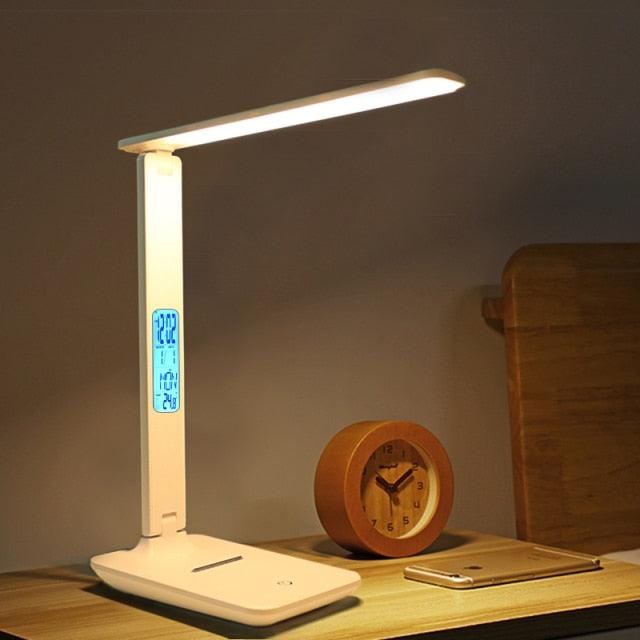Smart Desk Lamp with Clock, Calendar & Alarm