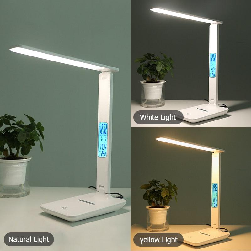 Smart Desk Lamp with Clock, Calendar & Alarm