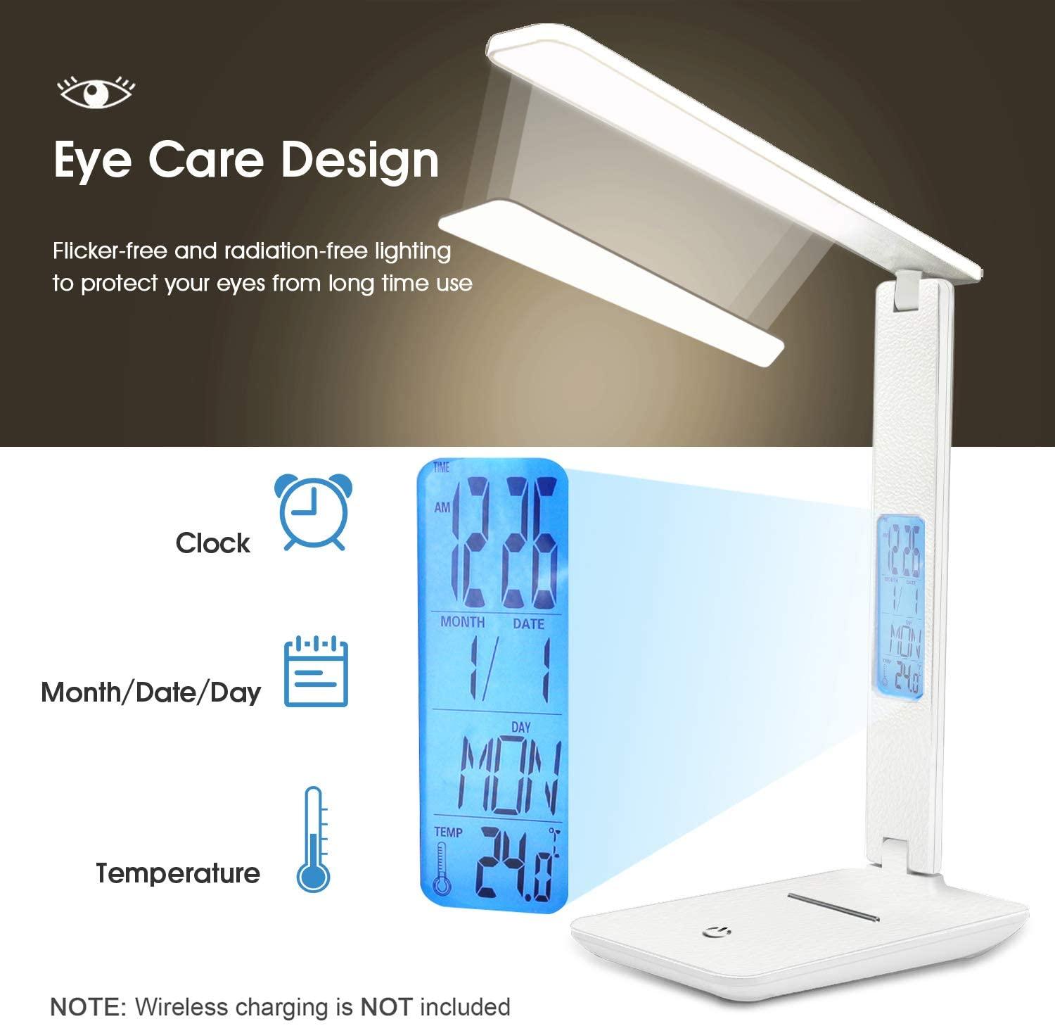 Smart Desk Lamp with Clock, Calendar & Alarm